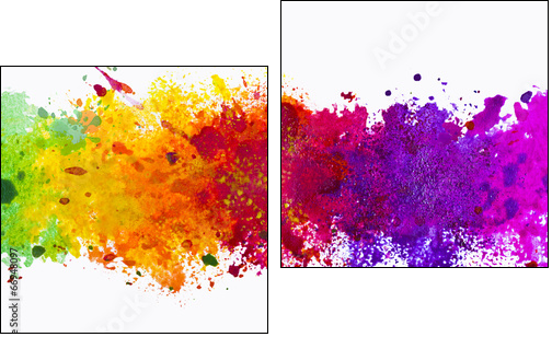Abstract artistic watercolor splash background - Two-piece canvas print, Diptych