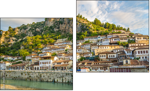 View at old city of Berat - Two-piece canvas print, Diptych