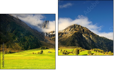 Szwajcarskie Alpy, z widokiem na stok - Two-piece canvas print, Diptych