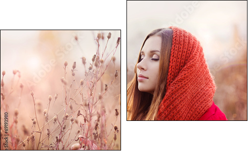 Autumn girl - Two-piece canvas print, Diptych