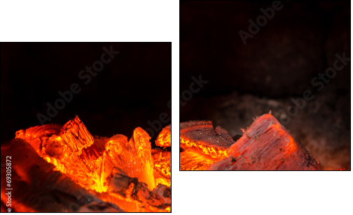 Hot coals in the Fire - Two-piece canvas print, Diptych
