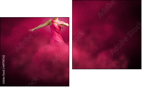 Jumping woman - Two-piece canvas print, Diptych