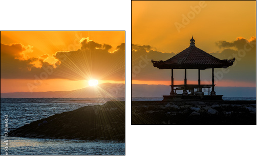 sunset in bali beach - Two-piece canvas print, Diptych