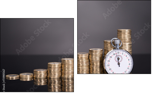 Time is money concept - Two-piece canvas print, Diptych
