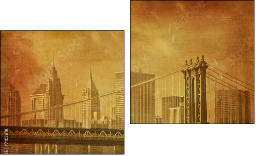 vintage grunge image of new york city - Two-piece canvas print, Diptych