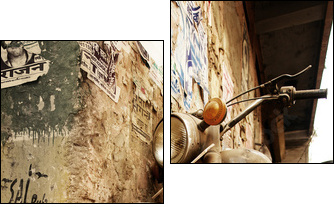 Old bike - Two-piece canvas print, Diptych