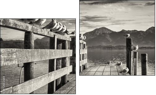 old wooden jetty - Two-piece canvas print, Diptych