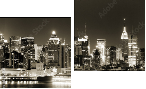 Manhattan West side at night - Two-piece canvas print, Diptych