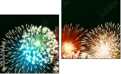 impressive fireworks - Two-piece canvas print, Diptych