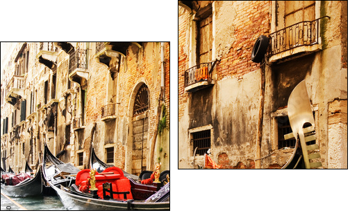 Traditional Venice gandola ride - Two-piece canvas print, Diptych