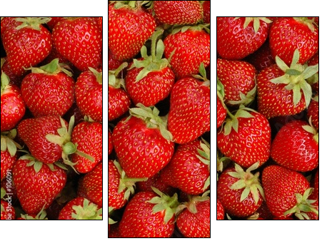 strawberries - Three-piece canvas print, Triptych