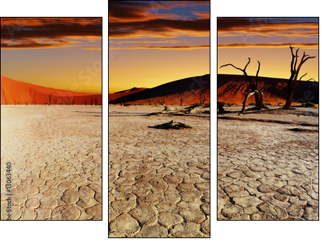 Namib Desert, Sossusvlei, Namibia - Three-piece canvas print, Triptych