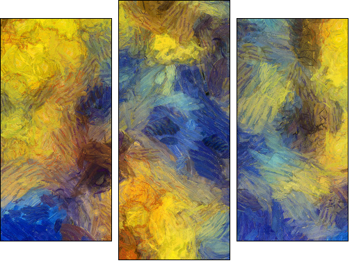 Varicoloured texture from oil paints - Three-piece canvas print, Triptych