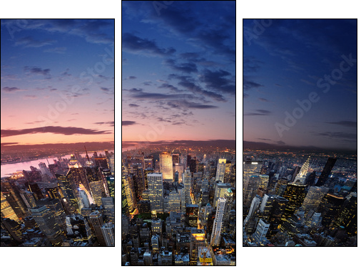 Manhattan at sunset - Three-piece canvas print, Triptych