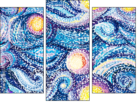 Van Gogh background - Three-piece canvas print, Triptych