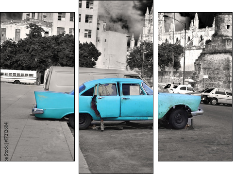 Old Havana car - Three-piece canvas print, Triptych