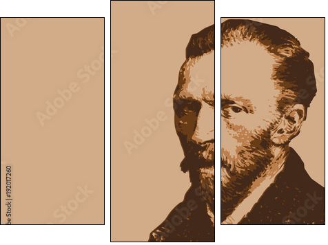 Van Gogh - peintre - portrait - personnage célèbre - Vincent Van Gogh - artiste peintre - - Three-piece canvas print, Triptych