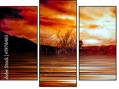sunrise mono lake - Three-piece canvas print, Triptych