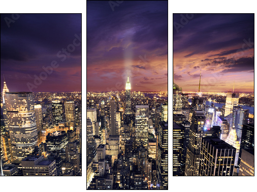 New york skysrcrapers - bussines buildings background - Three-piece canvas print, Triptych