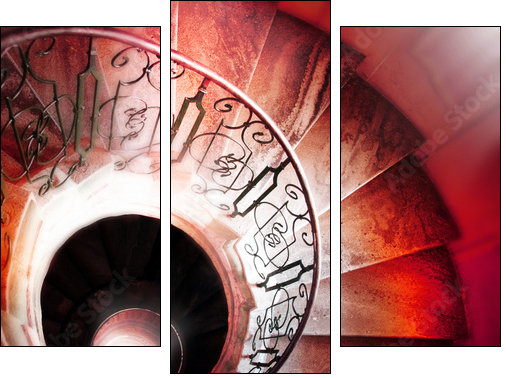 Spiral staircase.. - Three-piece canvas print, Triptych