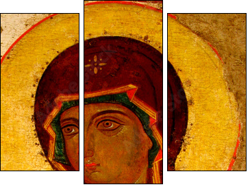 madonna, holy mary, head, icon close-up - Three-piece canvas print, Triptych