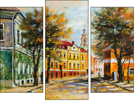 Ancient Vitebsk in the autumn - Three-piece canvas print, Triptych