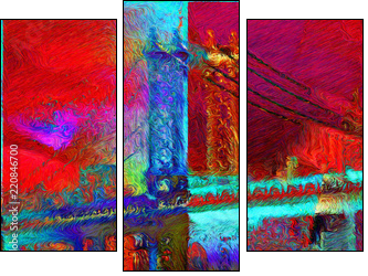 Manhattan bridge - Three-piece canvas print, Triptych