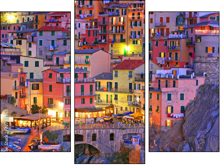 Manarola, Cinque Terre, Italy - Three-piece canvas print, Triptych