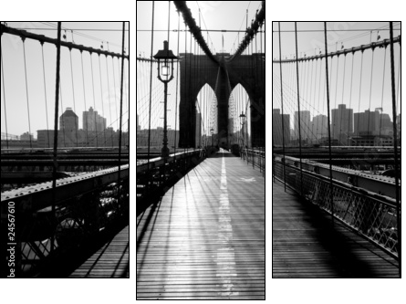 Brooklyn Bridge, Manhattan, New York City, USA - Three-piece canvas print, Triptych