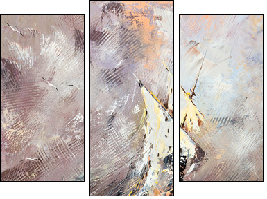 Sailing vessel in a stormy sea - Three-piece canvas print, Triptych