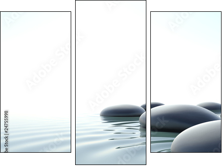 Zen water - Three-piece canvas print, Triptych