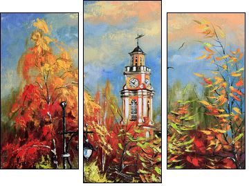 Ancient Vitebsk in the autumn - Three-piece canvas print, Triptych