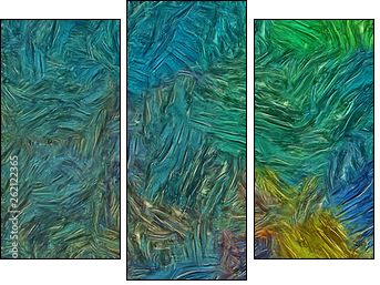 Abstract texture background. Digital painting in Vincent Van Gogh style artwork. Hand drawn artistic pattern. Modern art. Good for printed pictures, postcards, posters or wallpapers and textile print. - Three-piece canvas print, Triptych