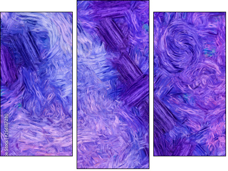 Abstract texture background. Digital painting in Vincent Van Gogh style artwork. Hand drawn artistic pattern. Modern art. Good for printed pictures, postcards, posters or wallpapers and textile print. - Three-piece canvas print, Triptych