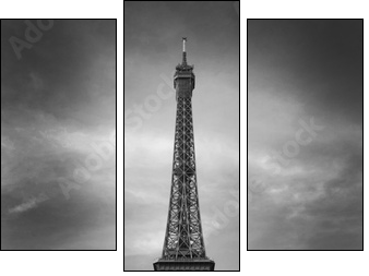 Tour Eiffel et voiture rouge- Paris - Three-piece canvas print, Triptych