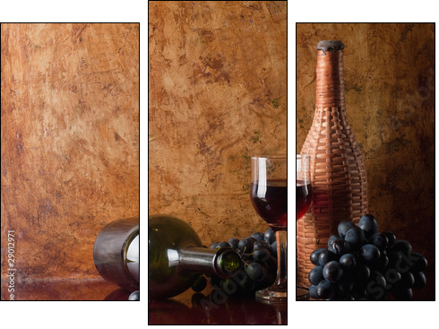 wine - Three-piece canvas print, Triptych
