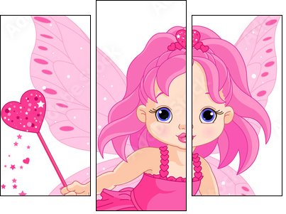 Cute little baby Love fairy - Three-piece canvas print, Triptych