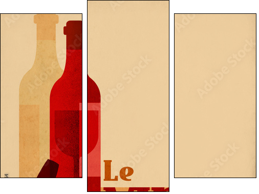 Le vin - Three-piece canvas print, Triptych