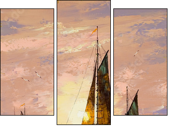 Sailing boat - Three-piece canvas print, Triptych