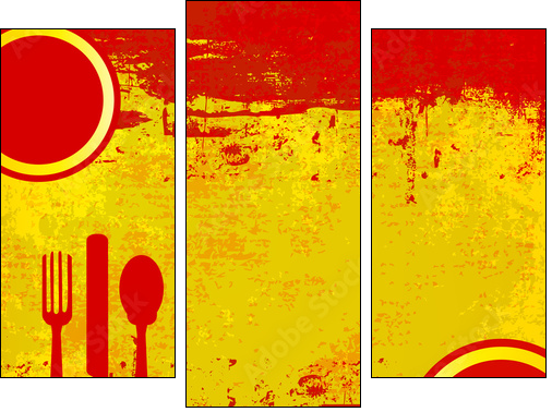 Spanish Menu Vector template over flag of Spain - Three-piece canvas print, Triptych