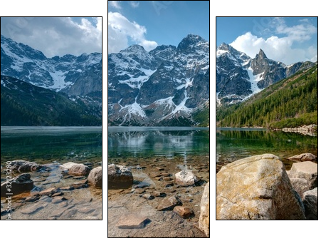 Polish Tatra mountains Morskie Oko lake - Three-piece canvas print, Triptych
