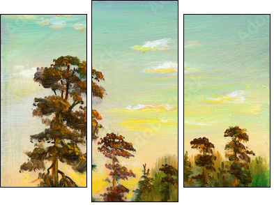 Road to winter wood - Three-piece canvas print, Triptych