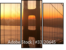 Golden Gate Bridge at Dawn - Three-piece canvas print, Triptych
