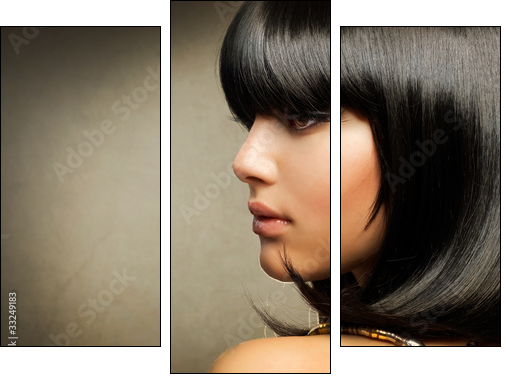 Beautiful Brunette. Egyptian Style. Hairstyle - Three-piece canvas print, Triptych