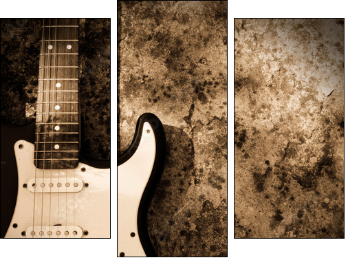 Grunge guitar - Three-piece canvas print, Triptych