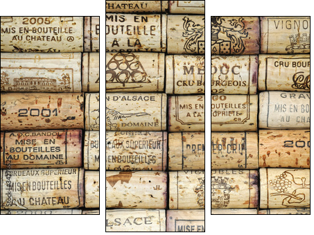Background of wine corks - Three-piece canvas print, Triptych