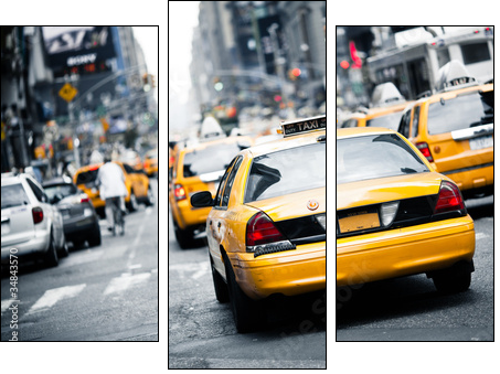 New York taxi - Three-piece canvas print, Triptych