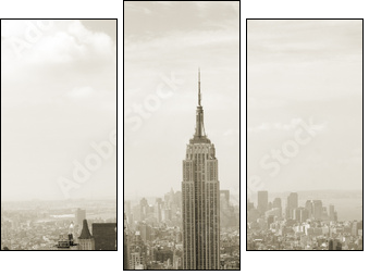 Manhattan panorama in sepia - Three-piece canvas print, Triptych