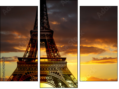 Eiffel tower, Paris - Three-piece canvas print, Triptych