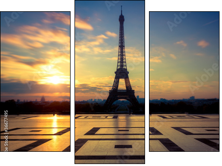 Tour Eiffel Paris France - Three-piece canvas print, Triptych